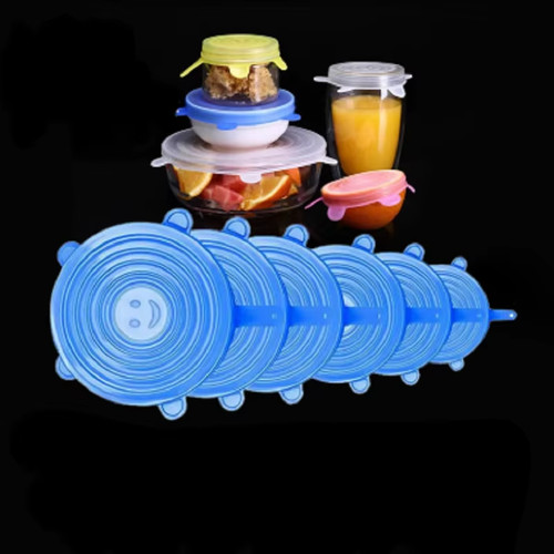 6pcs stretch silicone lids - 6pcs,