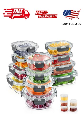 34pcs glass food - food, storage