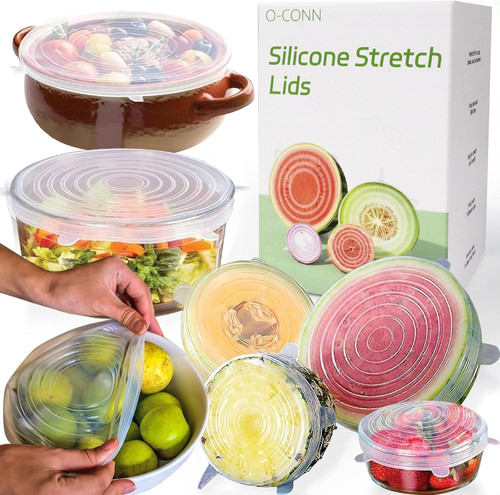 Reusable silicone stretch - reusable, lids