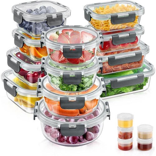 34pcs glass food - food, storage