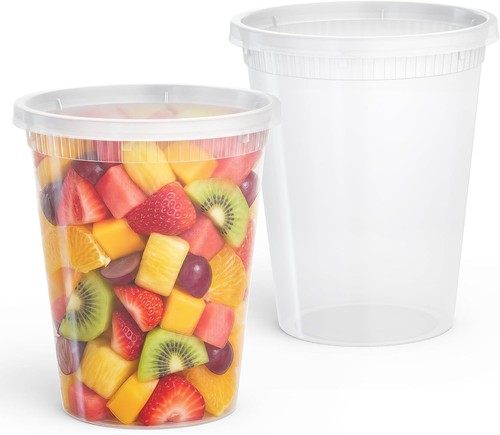 Round plastic food storage - plastic,