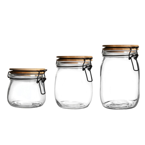 Glass storage jar with - glass,