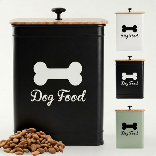 Metal dog food container - metal,